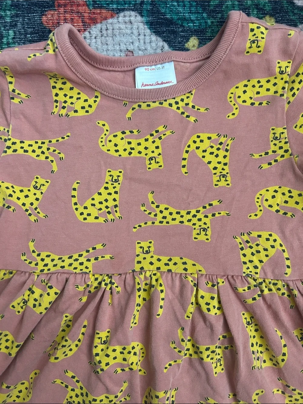 Hanna Andersson Leopard Short Sleeve Playground Dress, Size 3T